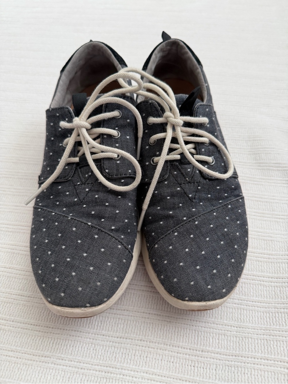 Toms Women's Polka Dot Canvas Sneakers - Blue with Cream Laces